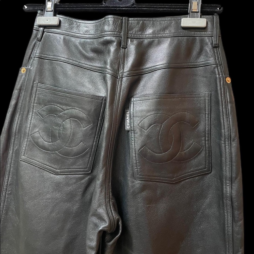 Chanel runway 1992 leather pants